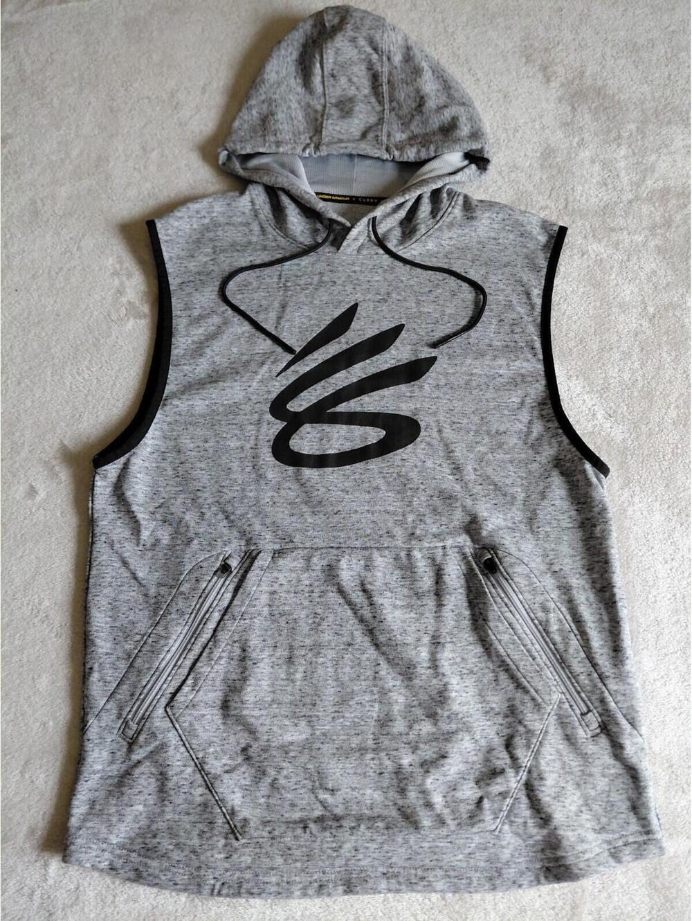 Under Armour Steph Curry Sleeveless Hoodie Mens Medium Gray